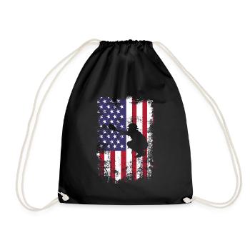 Baseball Sport Baseballspieler Pitcher Catcher USA - Turnbeutel - Schwarz - Vorne