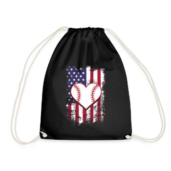 Baseball Sport Baseballspieler Pitcher Catcher USA - Turnbeutel - Schwarz - Vorne