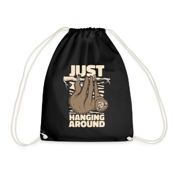 Just Hanging Around Brown-Throated Pilosa - Drawstring Bag - black - Front