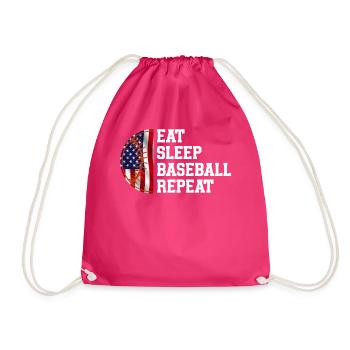 Baseball Sport Baseballspieler Pitcher Catcher USA - Turnbeutel - Fuchsia - Vorne