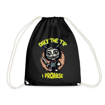 Funny Cat Saying only The Tip Psycho Cat - Drawstring Bag - black - Front