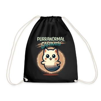 Purranormal Cattivity Spooky Cat Lover - Drawstring Bag - black - Front