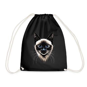 Siamkatze Siam Katze Siamese Cat Siamesen Katzen - Turnbeutel - Schwarz - Vorne