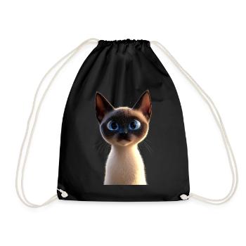 Siamkatze Siam Katze Siamese Cat Siamesen Katzen - Turnbeutel - Schwarz - Vorne