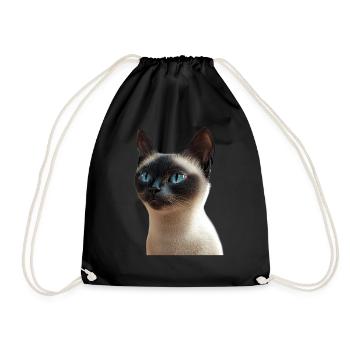 Siamkatze Siam Katze Siamese Cat Siamesen Katzen - Turnbeutel - Schwarz - Vorne