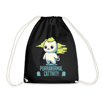 Purranormal Cattivity Spooky Cat Lover - Drawstring Bag - black - Front