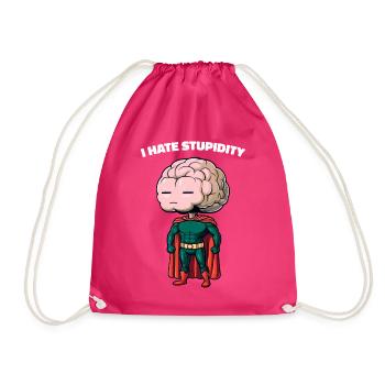 Je déteste la stupidité Sarcasme Dessin animé Cerveau Dessin animé - Sac de sport léger - fuchsia - Devant