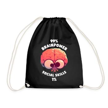 99% Matière grise 1% Compétences sociales Cerveau Drôle - Sac de sport léger - noir - Devant