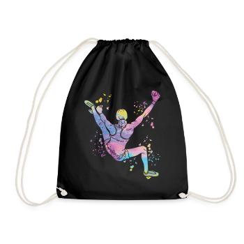 Boulderer Colorsplash Boulder Bouldering - Drawstring Bag - black - Front