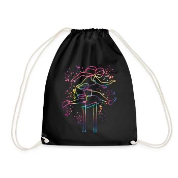 Hurdle Run Obstacle Course Kids Hurdle Run - Drawstring Bag - black - Front