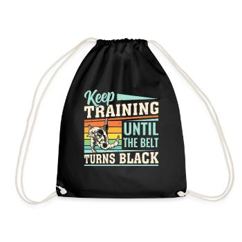Keep training until the belt turns black - Judo fi - Turnbeutel - Schwarz - Vorne