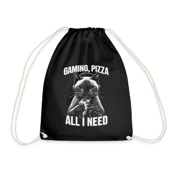 Drôles de chats Jeux Pizza Gamer Gamer Jeux - Sac de sport léger - noir - Devant