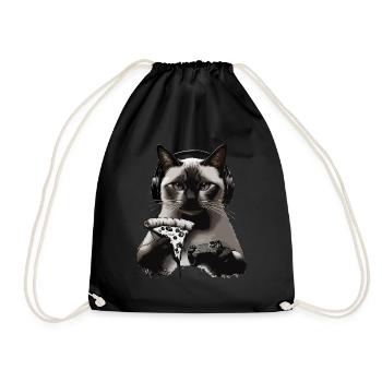 Drôles de chats Jeux Pizza Gamer Gamer Jeux - Sac de sport léger - noir - Devant