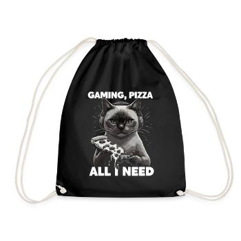 Drôles de chats Jeux Pizza Gamer Gamer Jeux - Sac de sport léger - noir - Devant