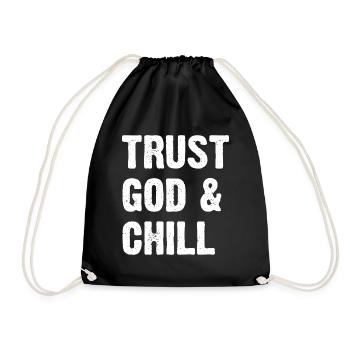 Faites confiance à Dieu et détendez-vous - Sac de sport léger - noir - Devant
