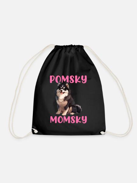 Pomsky Momsky dog - Turnbeutel - Schwarz