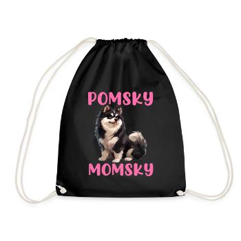 Pomsky Momsky dog - Turnbeutel - Schwarz - Vorne