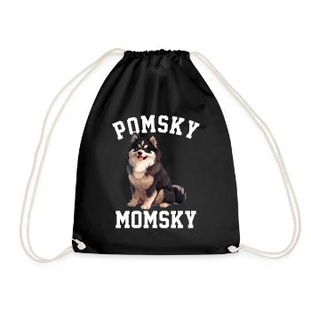 Pomsky Momsky dog - Turnbeutel - Schwarz - Vorne