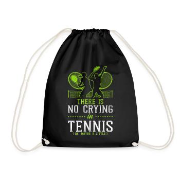 Funny Tennis Player Racket There - Drawstring Bag - black - Front