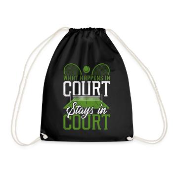 Funny Tennis Player Racket Tennis - Drawstring Bag - black - Front