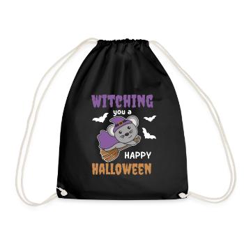 Maus Hexe Witching you a Happy Halloween - Turnbeutel - Schwarz - Vorne