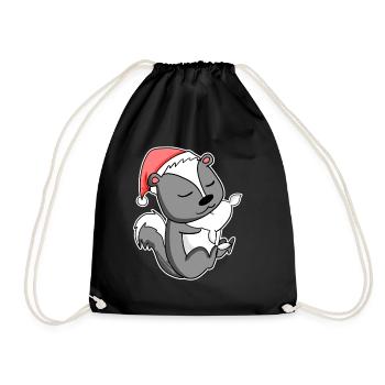 Skunk Mignon Fatigué Dormir À Noël - Sac de sport léger - noir - Devant
