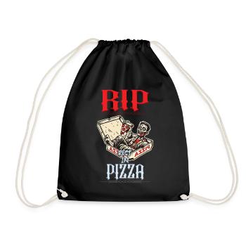 Spooky Lustiger Pizzaliebhaber Zombie - Turnbeutel - Schwarz - Vorne