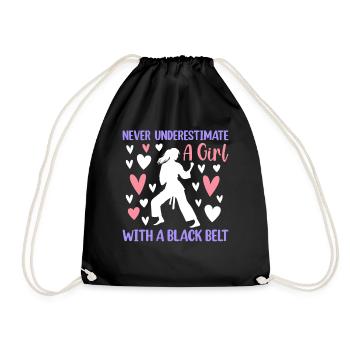 Never underestimate a girl with a black belt - Jud - Drawstring Bag - black - Front