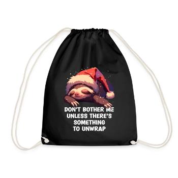 Don’t Disturb Me Chemise de nuit de Noël paresseux - Sac de sport léger - noir - Devant