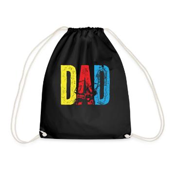 Lettrage papa coloré avec motif poussette - Sac de sport léger - noir - Devant