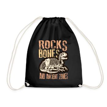 Fossil Hunter Rocks Bones And Fossil Collecting - Turnbeutel - Schwarz - Vorne