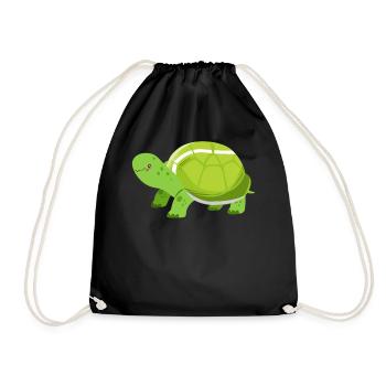 Funny Tennis Player Racket Turtle - Turnbeutel - Schwarz - Vorne