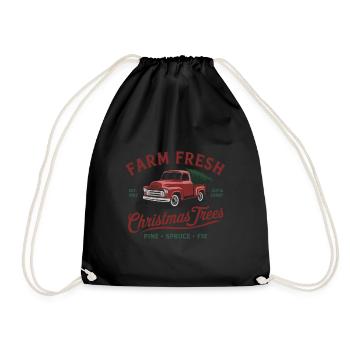 Fresh Christmas trees - pine, spruce, fir - Drawstring Bag - black - Front