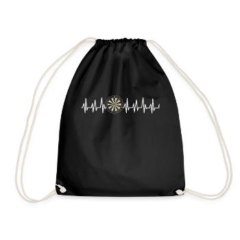 Dart Gift Dartboard Darts Player Bullseye - Drawstring Bag - black - Front