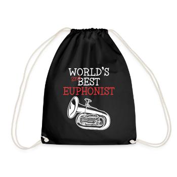 World's Second Best Euphonist Instrument - Drawstring Bag - black - Front