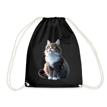 Chat de la forêt norvégienne Chat des forêts norvégiennes - Sac de sport léger - noir - Devant