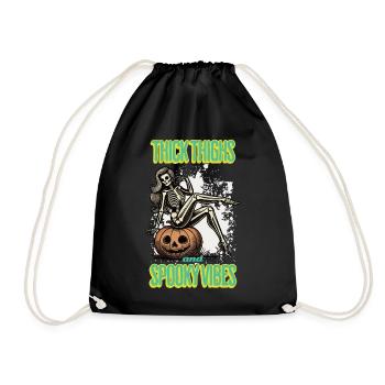 Thick Thighs And Spooky Vibes Halloween Girls - Drawstring Bag - black - Front