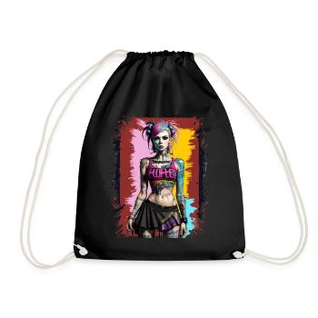 Jolie fille punk - Sac de sport léger - noir - Devant
