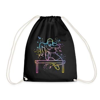 Hurdle Run Obstacle Course Kids Hurdle Run - Drawstring Bag - black - Front