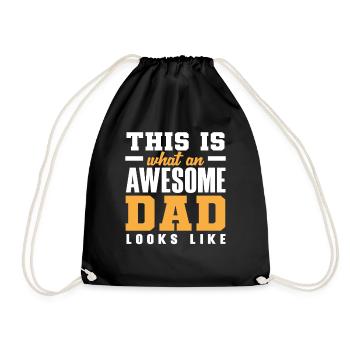 This is what a fantastic dad looks like - Drawstring Bag - black - Front