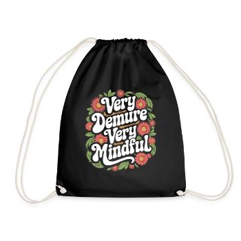 Very modest very mindful floral motif - Drawstring Bag - black - Front