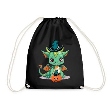 Halloween Dragon Dragon Fairy Tale Child Kids Baby - Drawstring Bag - black - Front