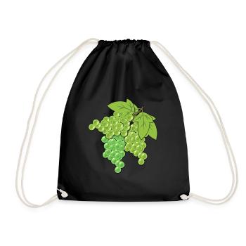 Weintraube Weintrauben Trauben Rebe Wein Garten - Turnbeutel - Schwarz - Vorne