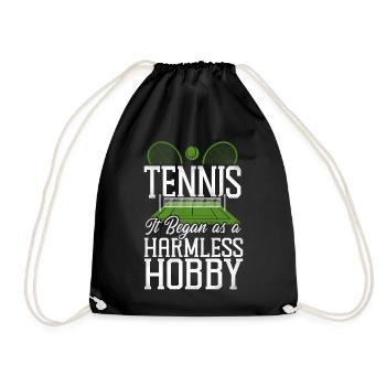 Funny Tennis Player Racket Tennis - Drawstring Bag - black - Front