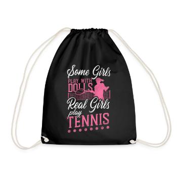 Drôle de joueur de tennis raquette fille - Sac de sport léger - noir - Devant