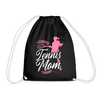Funny Tennis Player Racket Mom - Drawstring Bag - black - Front