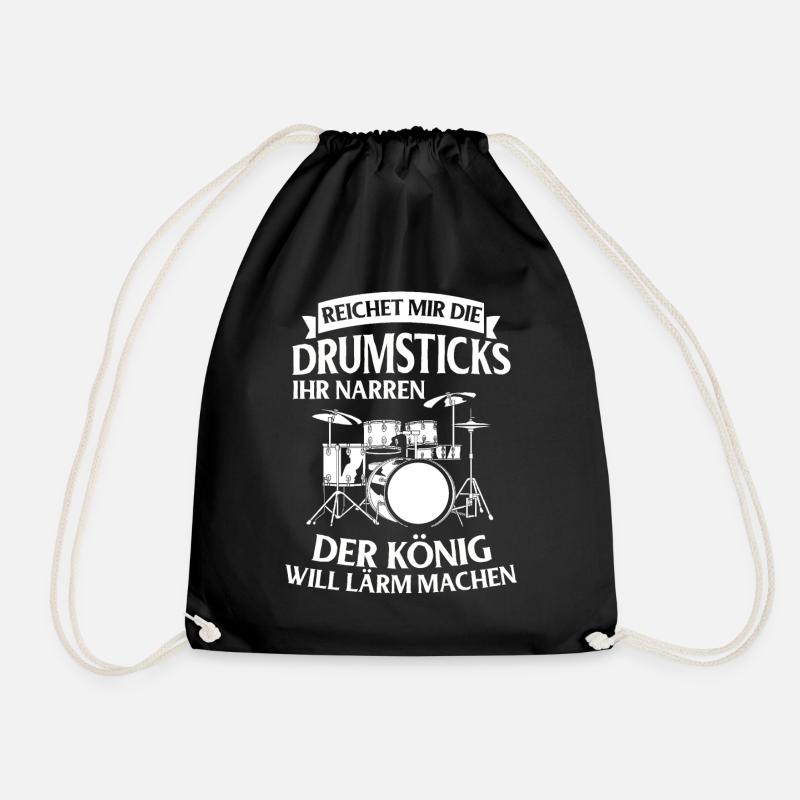 Schlagzeug Drums Drumstick Drummer Musik Band Rock - Turnbeutel - Schwarz