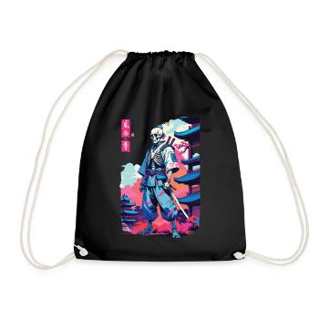 Oni Skeleton Samurai Vaporwave Esthétique - Sac de sport léger - noir - Devant