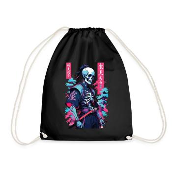 Oni squelette samouraï vaporwave esthétique japon style - Sac de sport léger - noir - Devant