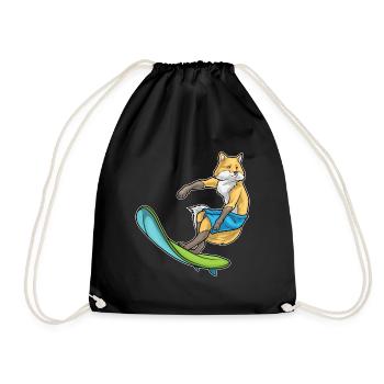 Fuchs Surfen Surfbrett Sommer - Turnbeutel - Schwarz - Vorne
